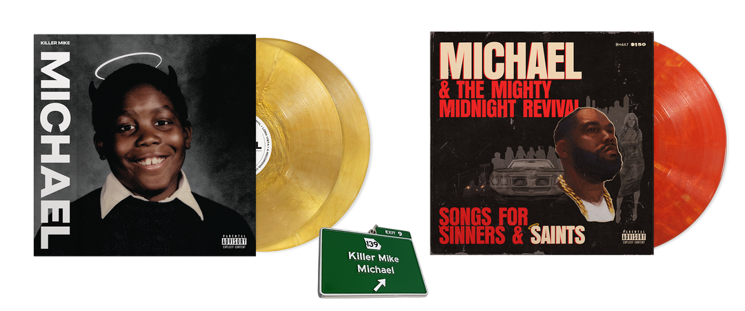 Michael & The Mighty Midnight Revival - Songs For Sinners And Saints" Killer Mike Online Exclusive "Eruption" colored vinyl AND MICHAEL GOLD Vinyl Bundle w/ Keychain