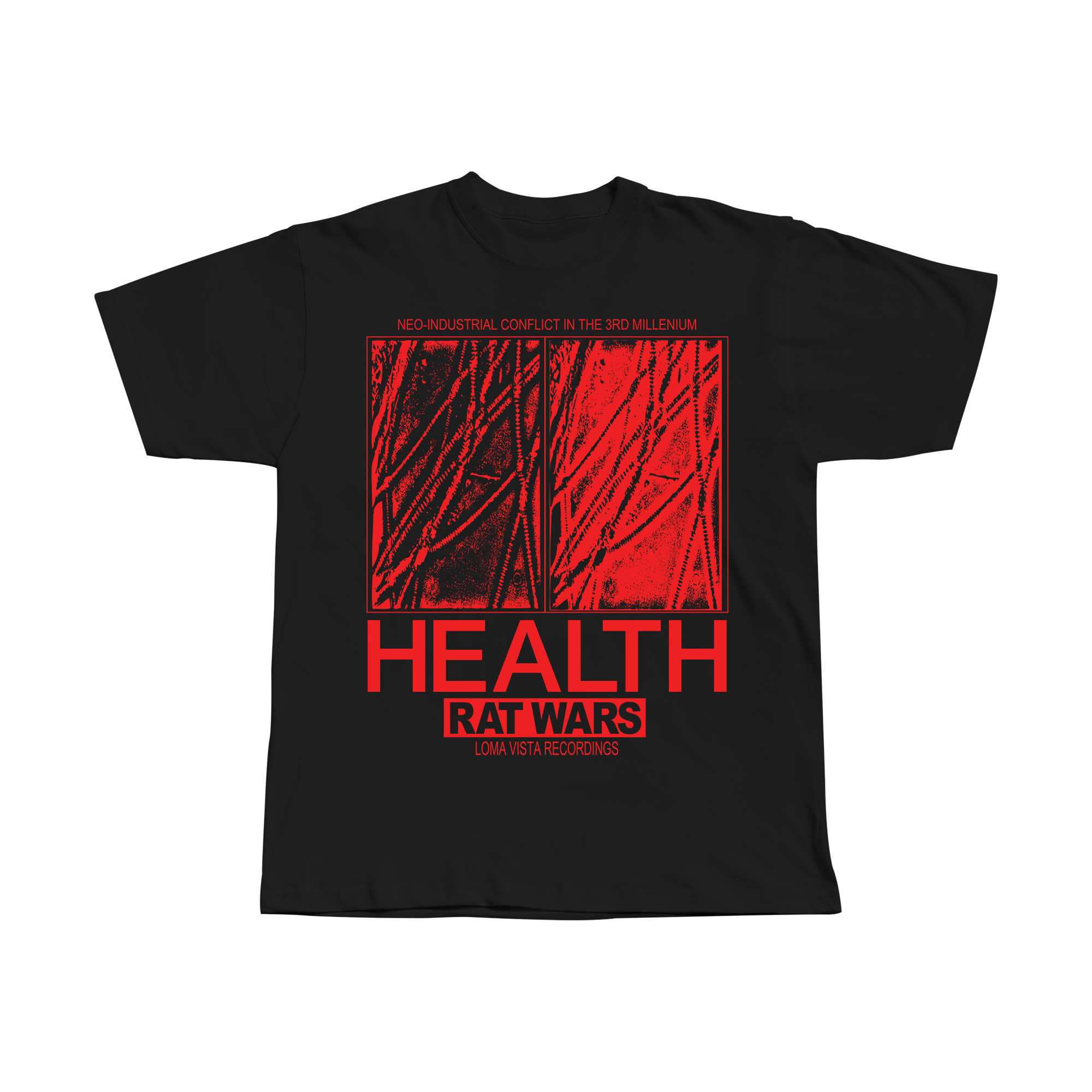 HEALTH – Rat Wars Black T-Shirt – Loma Vista Recordings