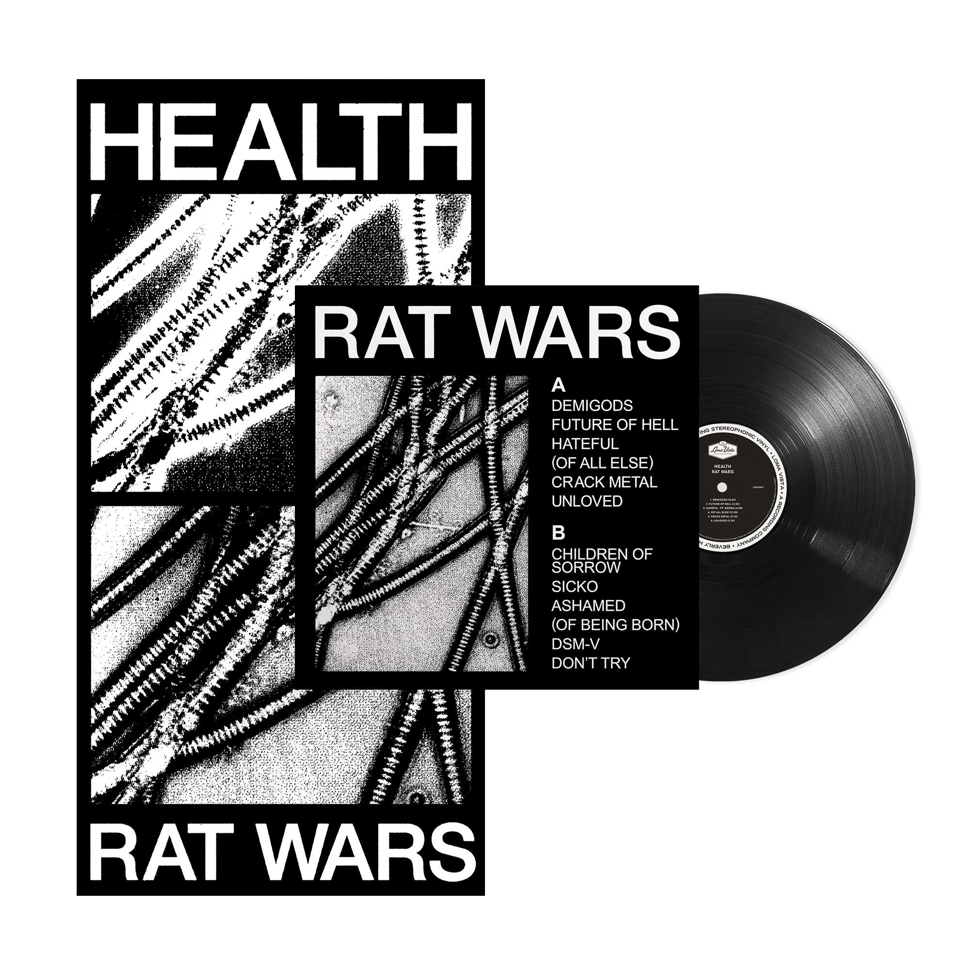 HEALTH – Rat Wars Black LP w/ Pullout Poster – Loma Vista Recordings