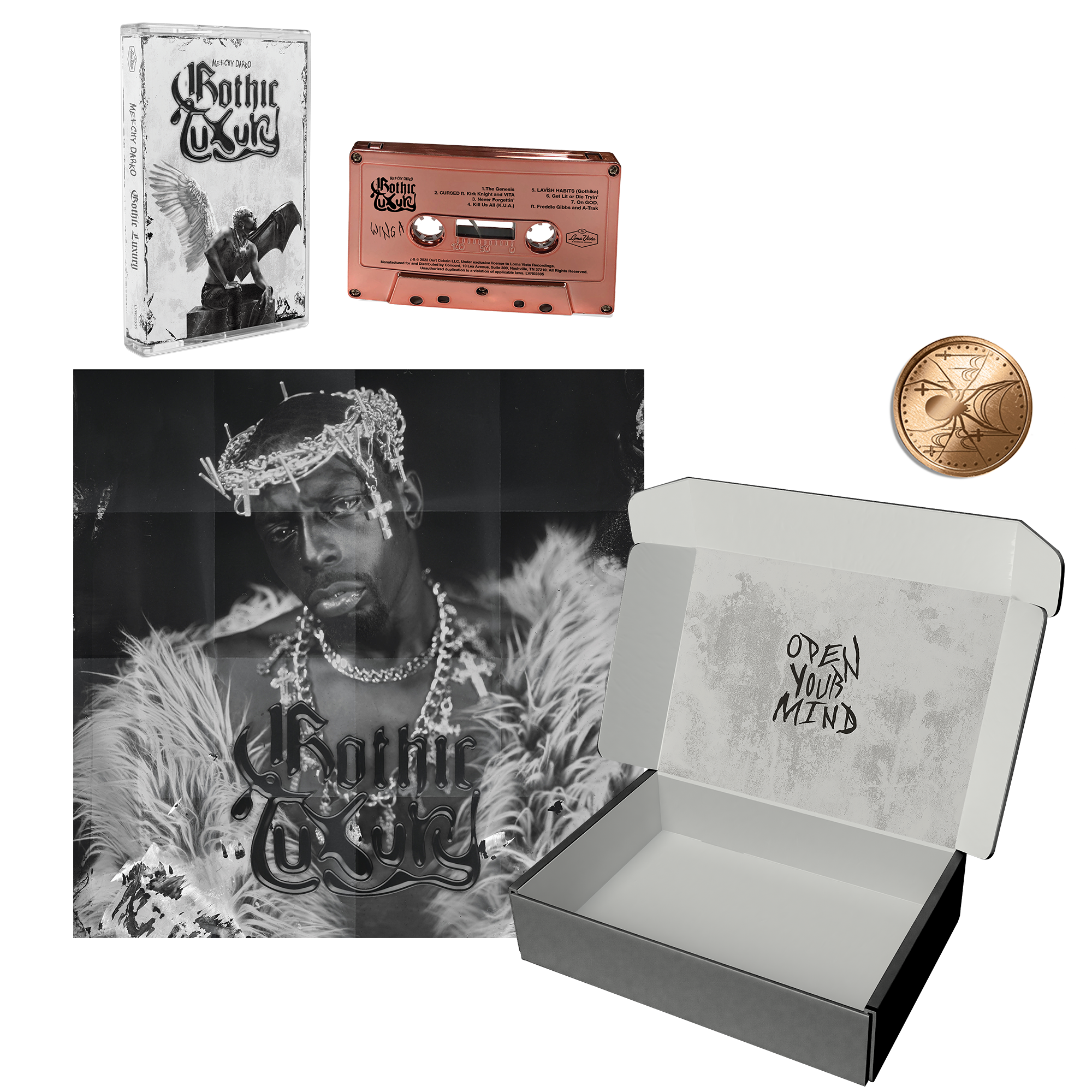 Meechy Darko – Limited Edition Cassette + Poster + Coin Box Set Meechy Darko – Limited Edition Cassette + Poster + Coin Box Set