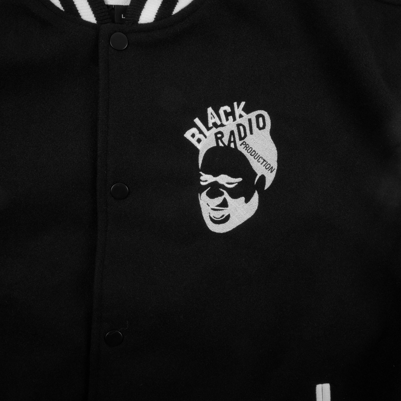 Black Radio Black / White Letterman Jacket