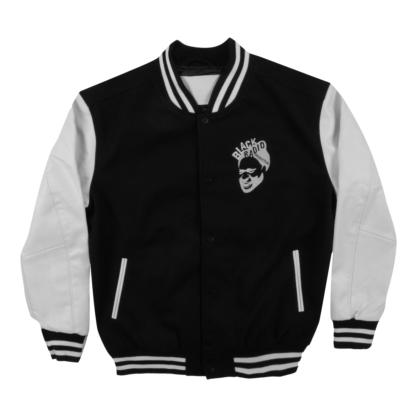 Black Radio Black / White Letterman Jacket