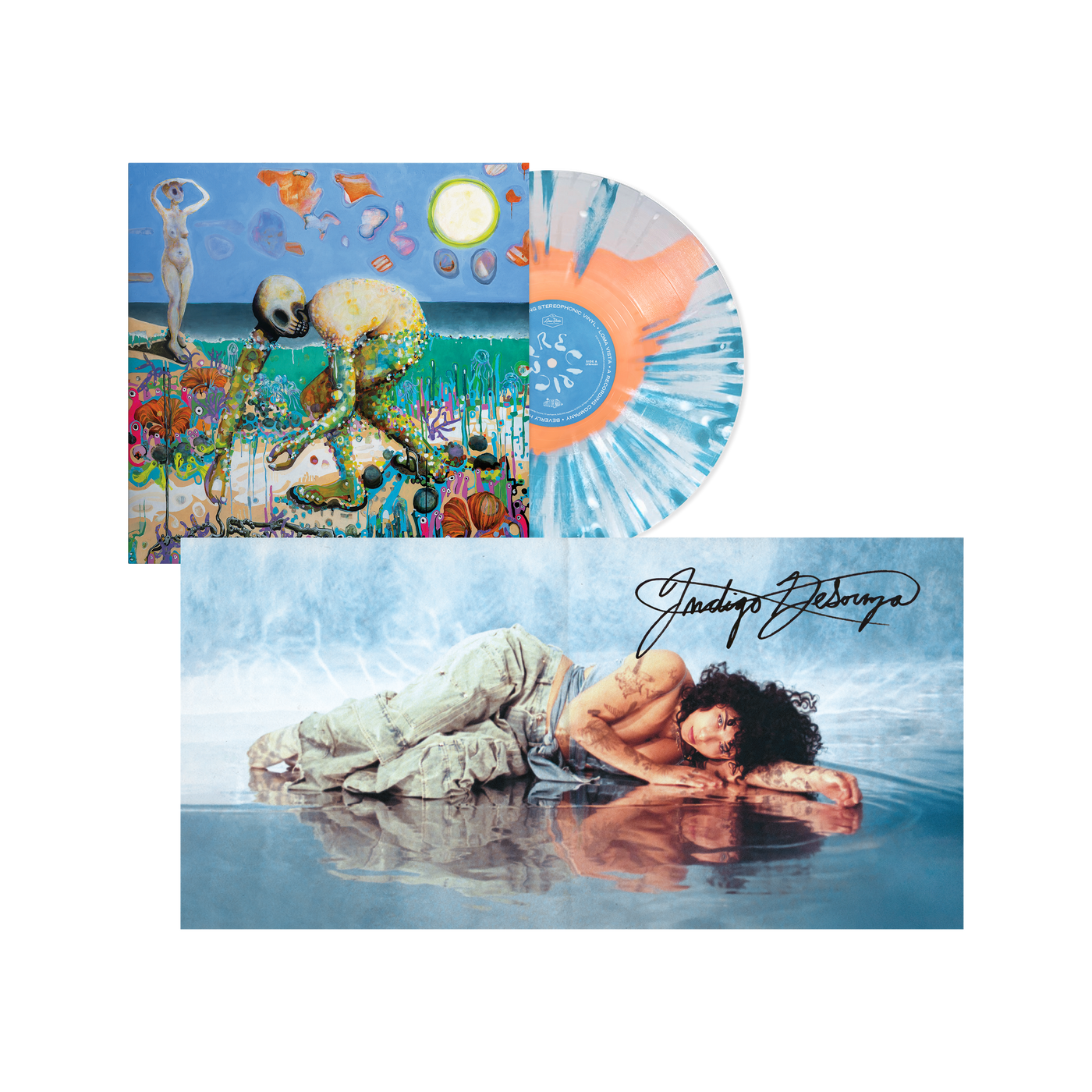 AUTOGRAPHED Limited Edition Sky Blue / Orange Splatter On Clear Precipice Vinyl
