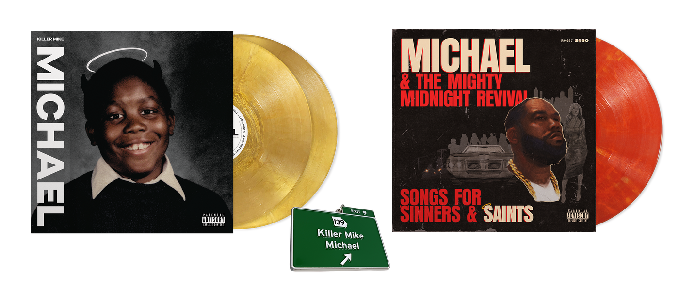 Michael & The Mighty Midnight Revival - Songs For Sinners And Saints" Killer Mike Online Exclusive "Eruption" colored vinyl AND MICHAEL GOLD  Vinyl Bundle w/ Keychain