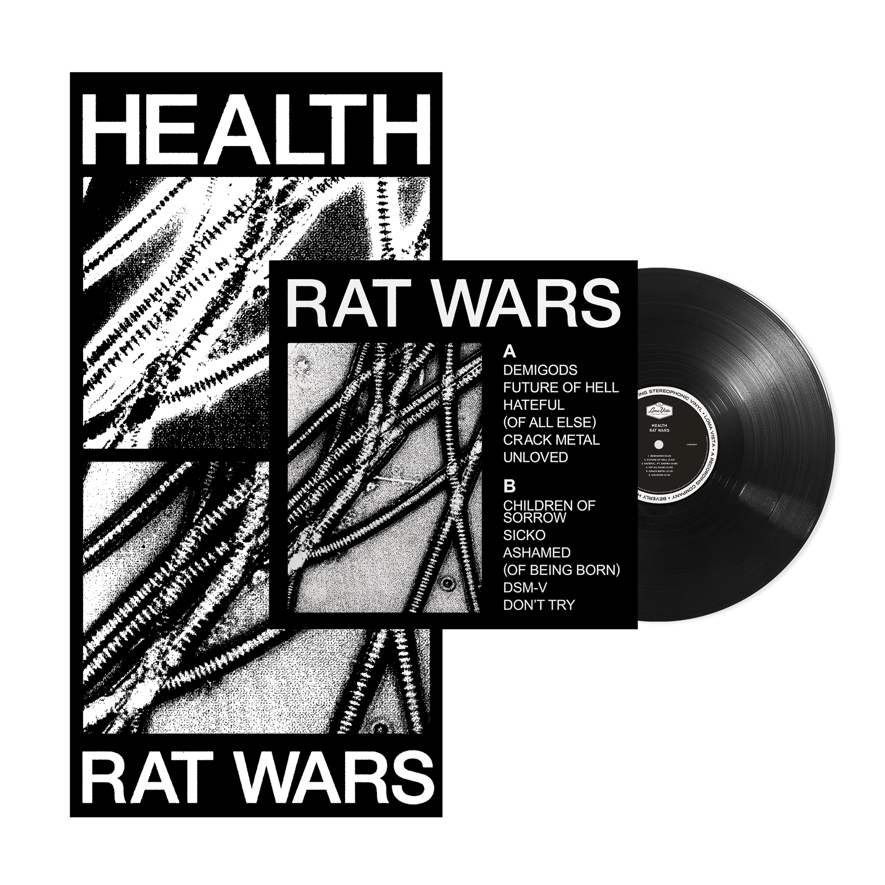 Black Rats Poster HEALTH – Rat Wars Black LP w/ Pullout Poster – Loma Vista Recordings