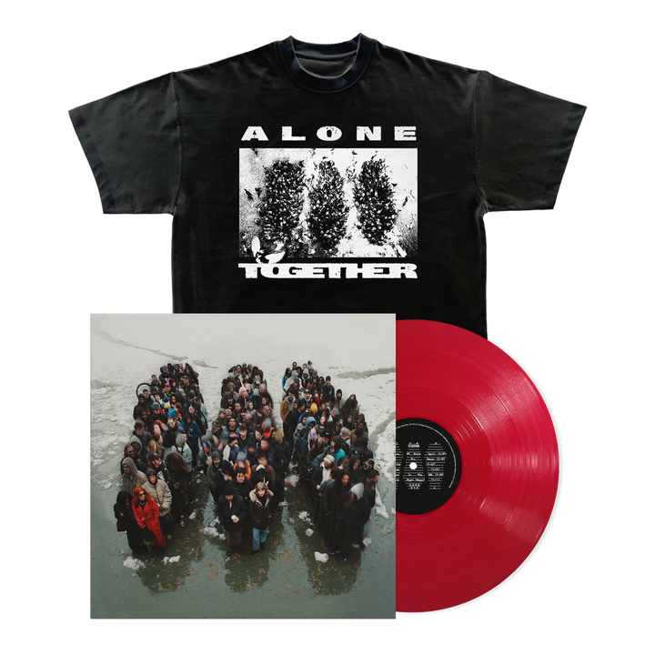 Alone Together  Black T-Shirt + AUTOGRAPHED "Blood Red" Deluxe LP — Image 1 of 3
