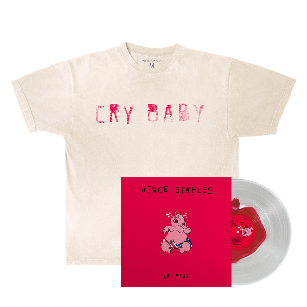 Cry Baby Cream T-Shirt w/Bloodshot Colored LP - View 1
