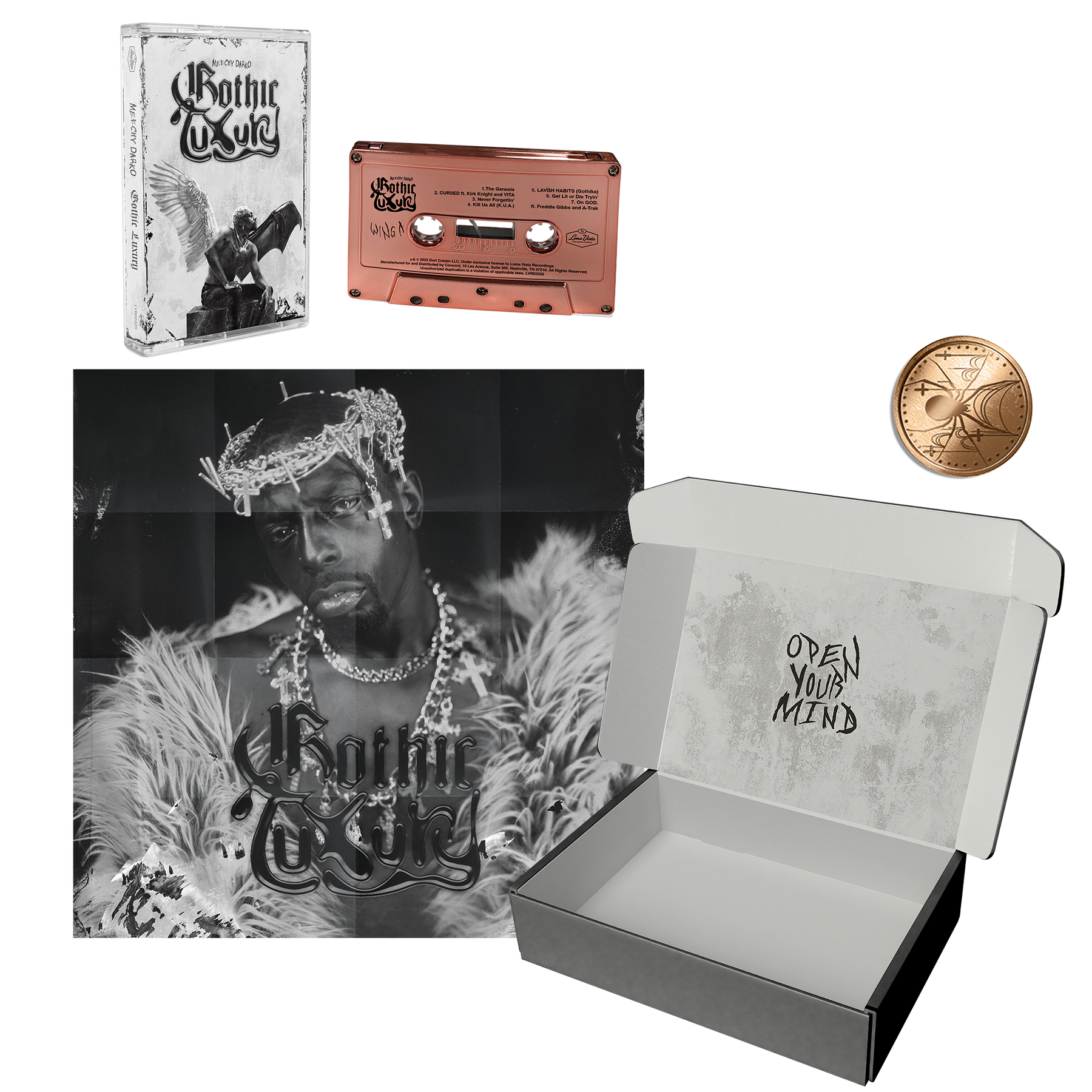 Meechy Darko – Limited Edition Cassette + Poster + Coin Box Set Meechy Darko – Limited Edition Cassette + Poster + Coin Box Set