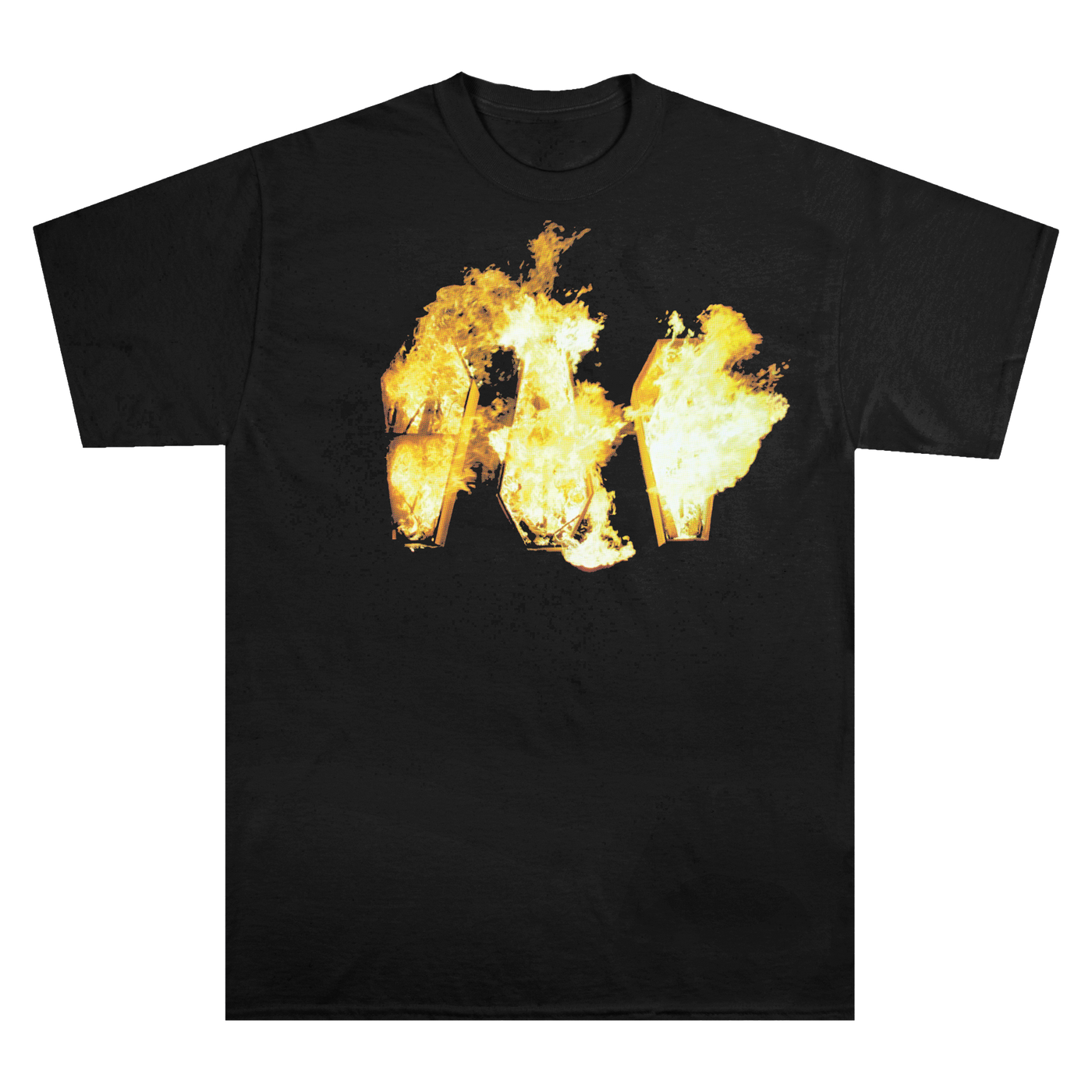 Flaming Coffins Black T-Shirt