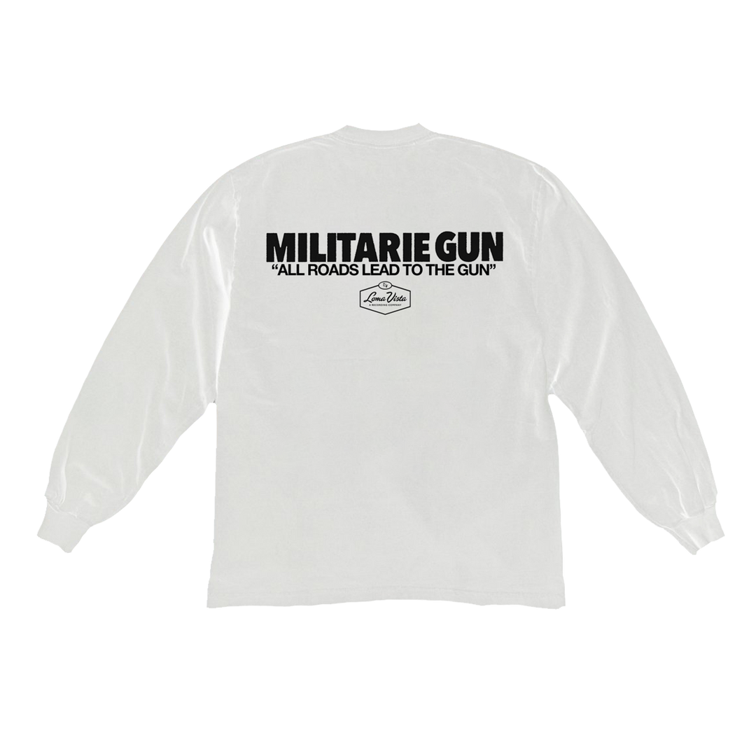 All Roads Lead To The Gun White Longsleeve