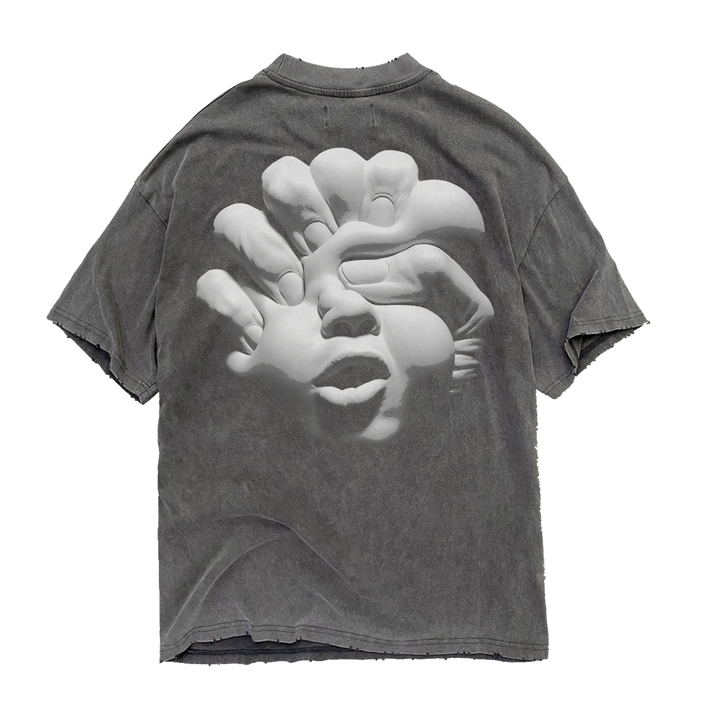 Strata x Korn Requiem Grey Acid Wash T-Shirt feat. Album Art