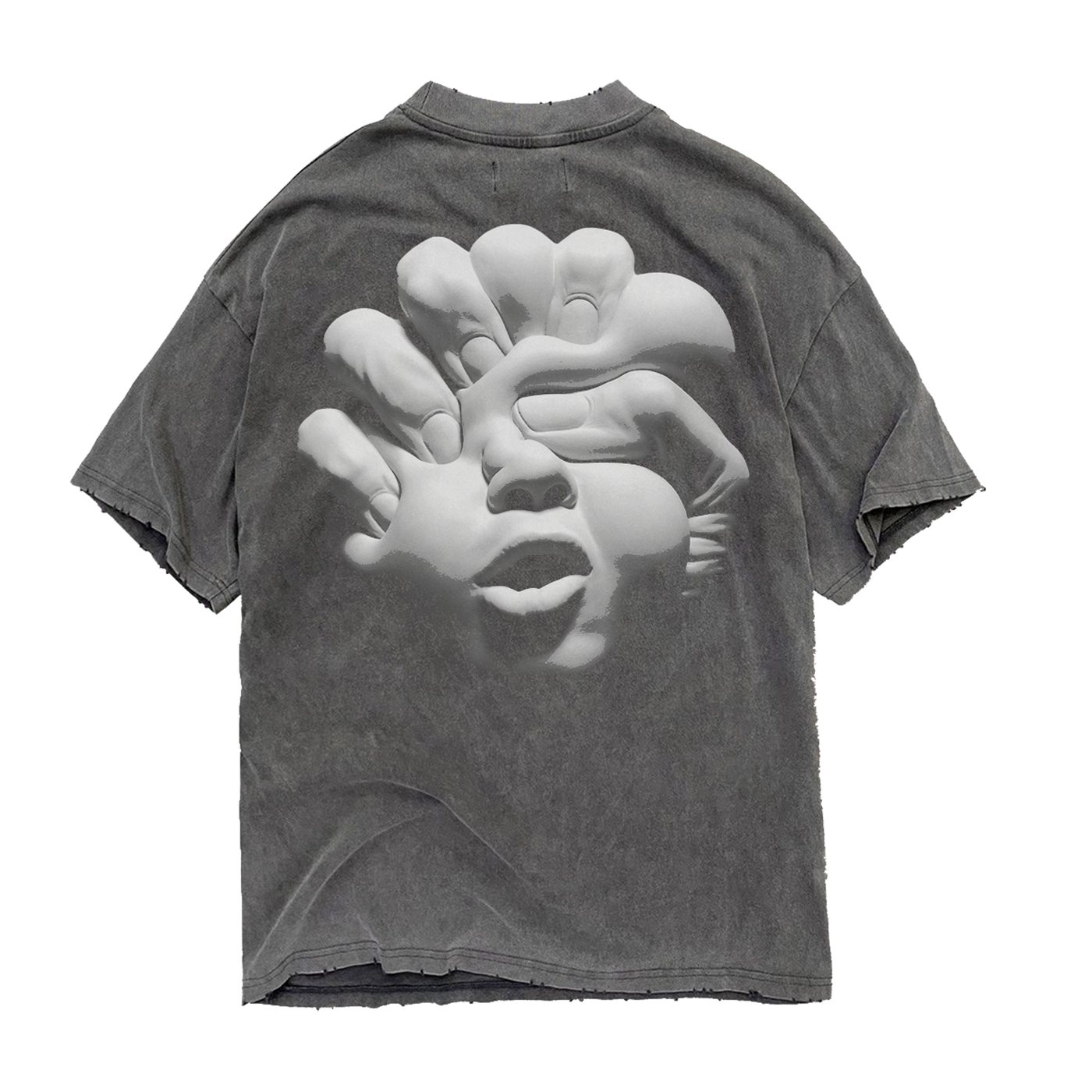 Strata x Korn Requiem Grey Acid  Wash T-Shirt feat. Album Art Printed on Back