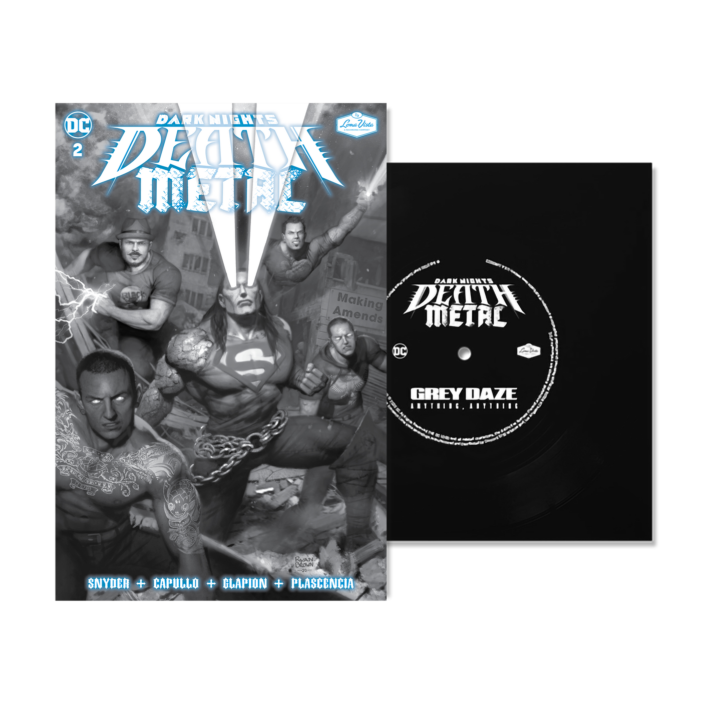 Dark Nights: Death Metal #2 Soundtrack Special Edition - Grey Daze (Second Printing B/W Cover Variant)